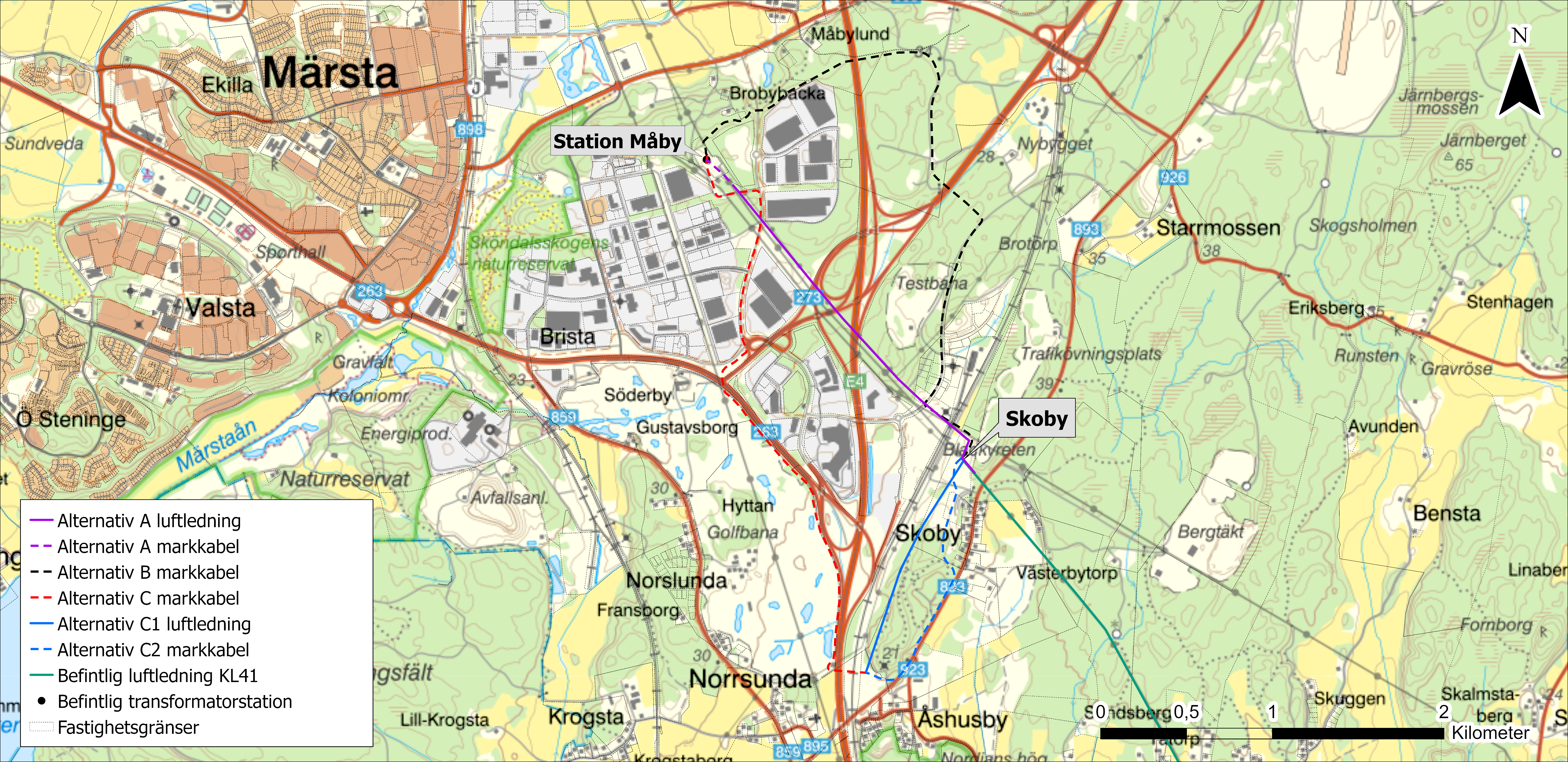 Karta över Måby - Skoby