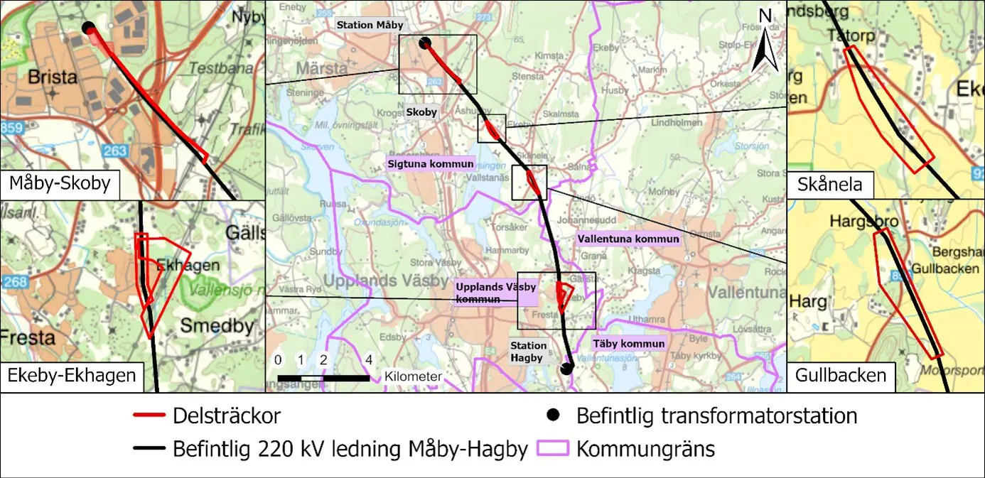 Översiktsbild över hela sträckan Måby-Hagby