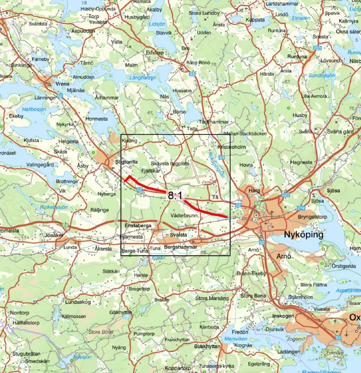 Kartbild övergripande Minninge-Stigtomta