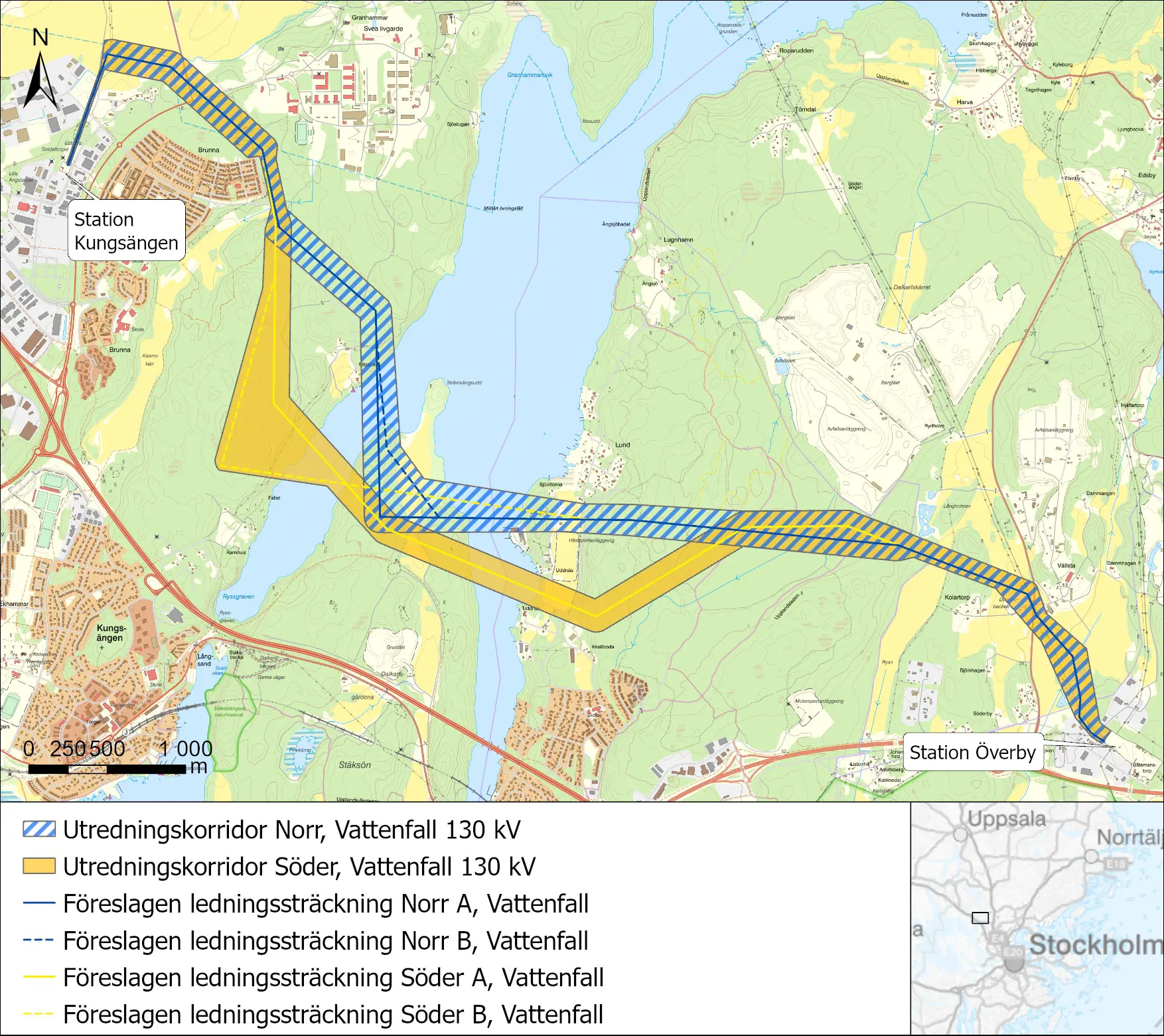 Karta över Överby - Kungsängen