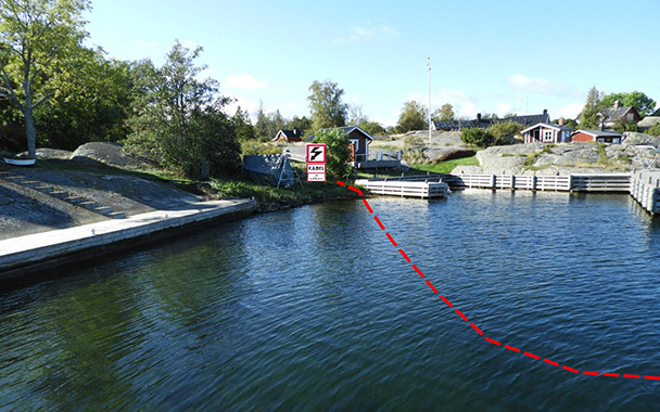 Bild som visar upplysningsskylt för kabel