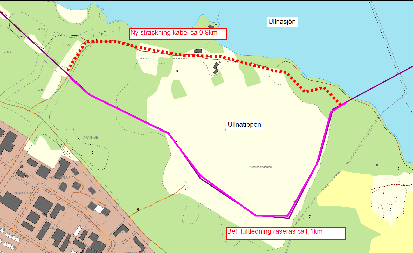 Karta över Ullnahöjden
