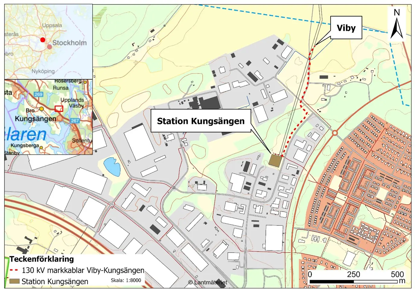 Karta över Viby och Kungsängen