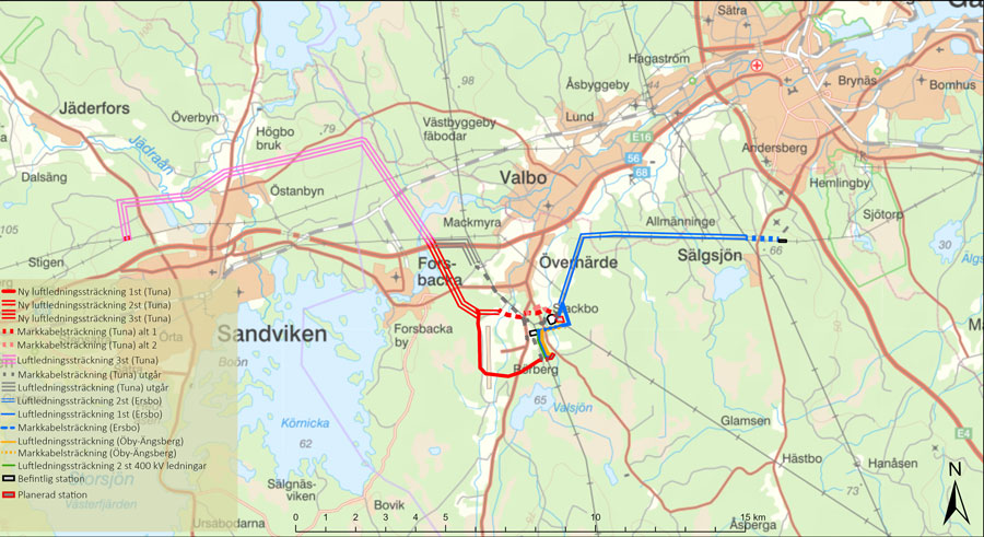 Karta Gävle-Sandviken