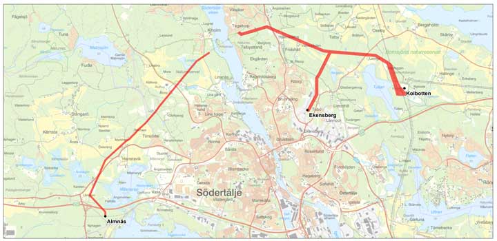 Sträckningsförslag Kolbotten-Ekensberg-Almnäs