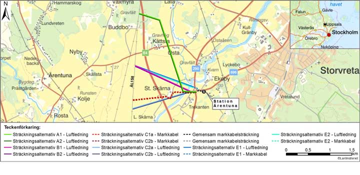 Karta över sträckningen