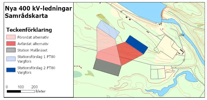 Karta över Vargfors 